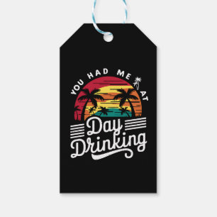 Du Fick Mig Vid Dagsdrinkning Rolig Retro Strand Presentetikett