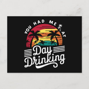 Du Fick Mig Vid Dagsdrinkning Rolig Retro Strand Vykort