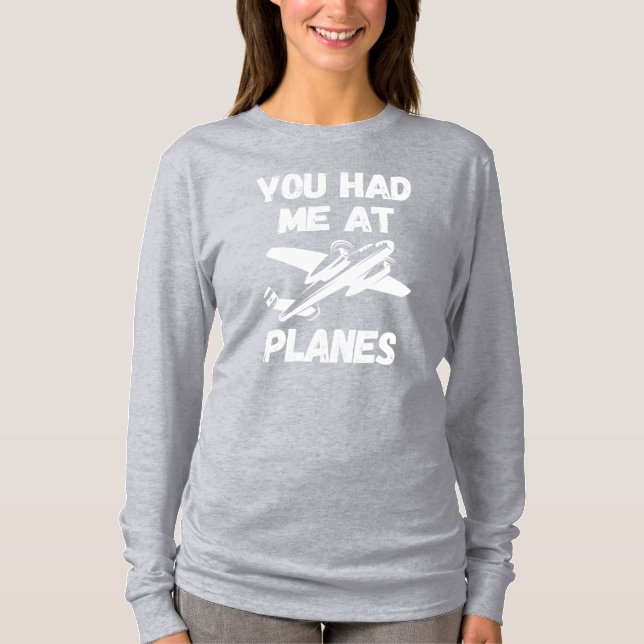 Du Fick Mig Vid Flygplan Typografi, WW2, Aviation, T Shirt (Framsida)
