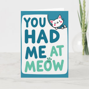 Du Fick Mig Vid Meow Kattkort Kort