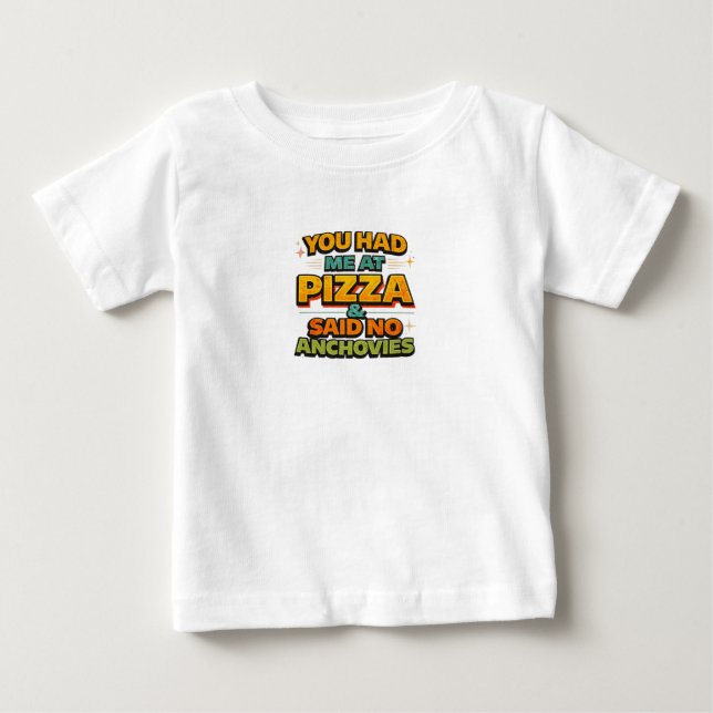 Du Fick Mig Vid Pizza Rolig Typografi T-Shirt – Ne (Framsida)
