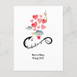 Du fiskar älskare Bröllop Watercolor Vykort