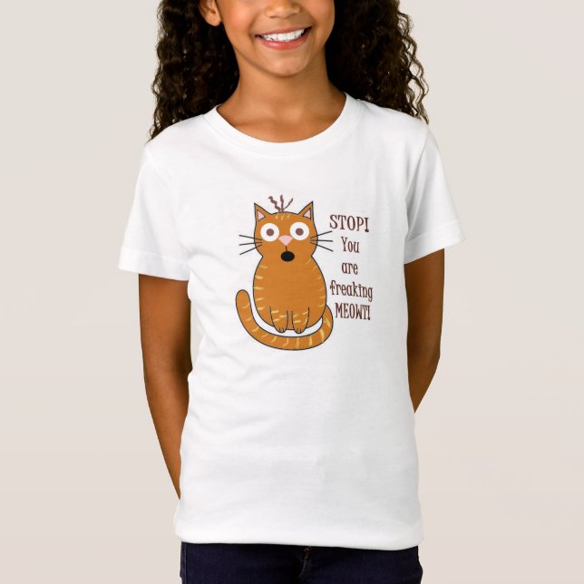 Du flipper ur Meowt!  Djur vitsutslagsplats Tee (Framsida)