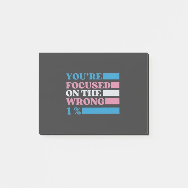 Du fokuserar på fel 1 procent HBTQ-transpersoner Post-it Block (Framsida)