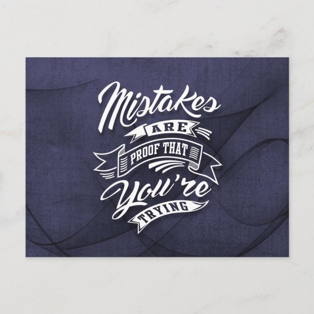 Du försöker - inspirerande citat. vykort (Framsida)