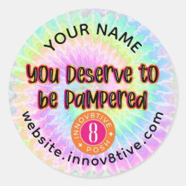 Du förtjänar att bli packad med DIME Dye Runt Klistermärke