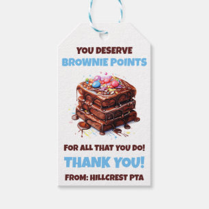 Du förtjänar Brownie Points! Tack Gift Presentetikett