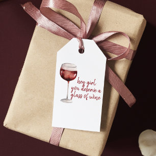 Du förtjänar ett glas Vin-citat Presentetikett