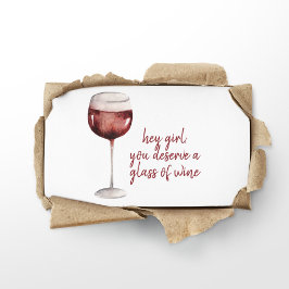 Du förtjänar ett glas Vin-citat Visitkort