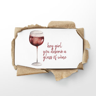 Du förtjänar ett glas Vin-citat Visitkort