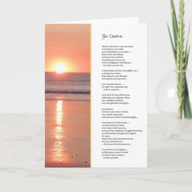 Du förtjänar inspiration. kort (Framsida)