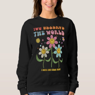 Du Förtjänar Världen Positiva Citat Trendig Tyg T Shirt