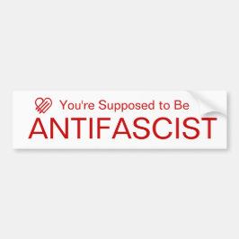 Du Förväntas Vara Antifascist (Rött på Vitt) Bildekal