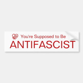 Du Förväntas Vara Antifascist (Rött på Vitt) Bildekal