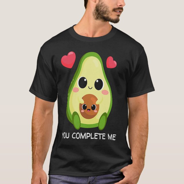 Du Fullkomnar Mig Avokado Par Valentines T Shirt (Framsida)
