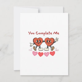 Du fullkomnar mig med två valentinehjärtan på en julkort