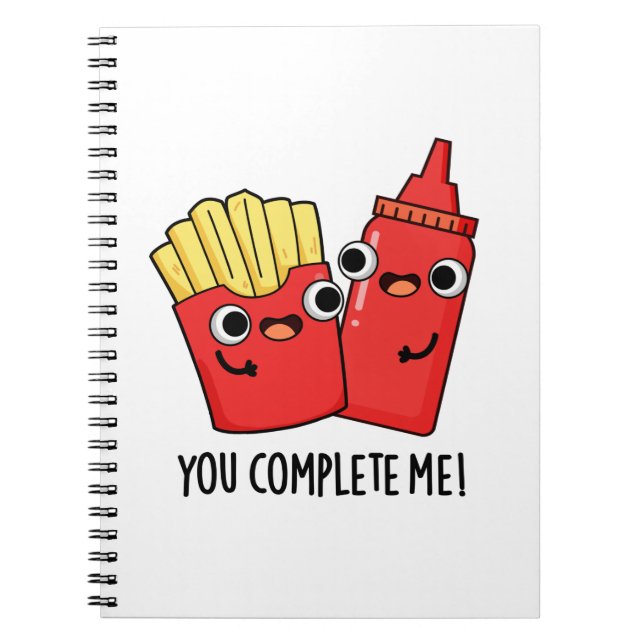 Du Fullkomnar Mig Roliga Pommes Frites Ketchup Pun Anteckningsbok (Framsidan)