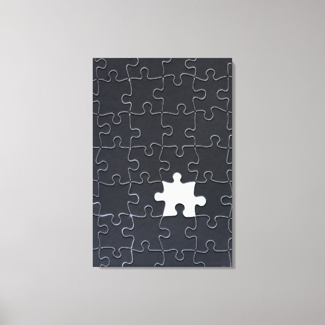 Du Fullkomnar Mig Romantisk Svart-vit Pusselbild Canvastryck (Framsida)