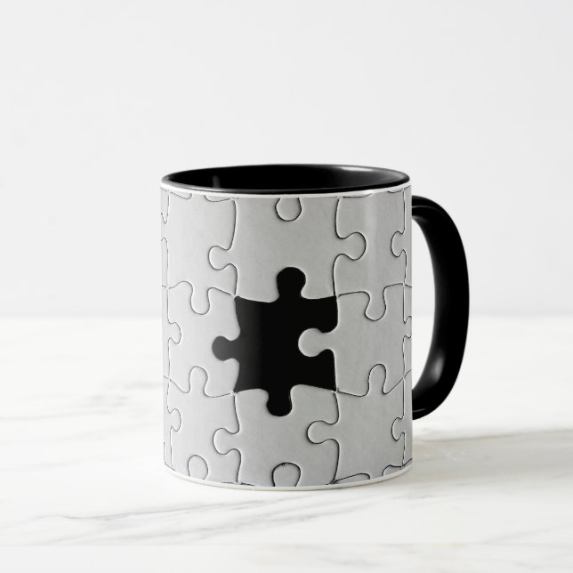 Du Fullkomnar Mig Romantisk Svart-vit Pusselbild Mugg (Framsida höger)