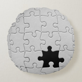 Du Fullkomnar Mig Romantisk Svart-vit Pusselbild Rund Kudde