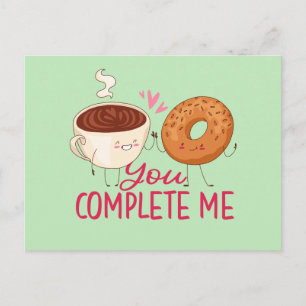 Du fyller mig med Cute Donut Funny Valentine Day Vykort