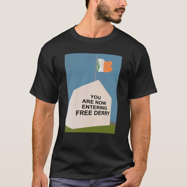 Du går nu in i Flagga för gratis derry T Shirt (Framsida)