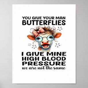 Du Ge Din man Butterflies i Ge min - Lustigt Poster