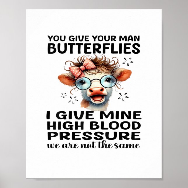Du Ge Din man Butterflies i Ge min - Lustigt Poster (Framsidan)