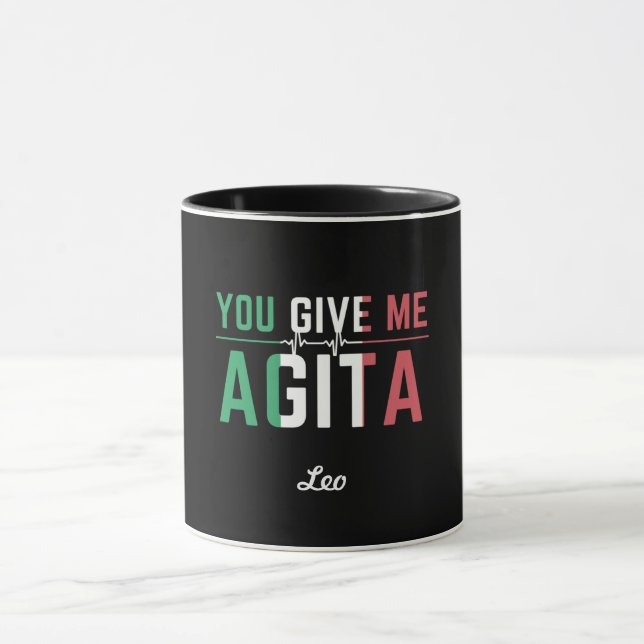 Du Ge Me Agita|Stunad och Agita Humor Gifts t Mugg (Center)