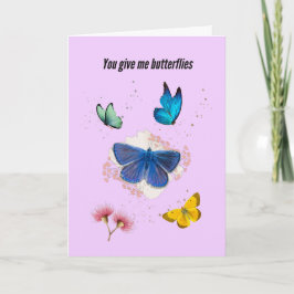 Du Ge Me Butterflies Valentine Day Card Anteckningskort