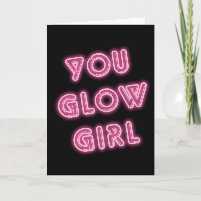 Du ger flicka Neon signering på födelsedagen Kort (Framsida)