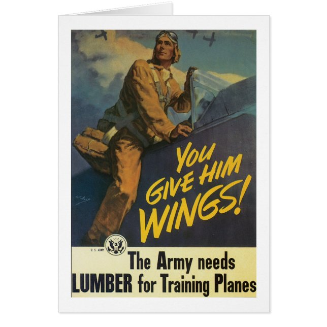 Du ger honom vingar! hälsningskort (Framsidan)