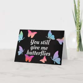 Du ger mig fjärilar Glitter Alla hjärtans dag-kort Kort