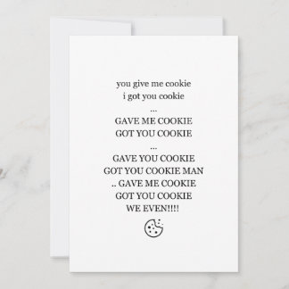 Du ger mig kaka, jag fick din kaka julkort