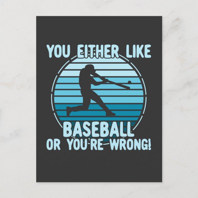 Du gillar Baseball eller så har du fel! Vykort (Framsida)