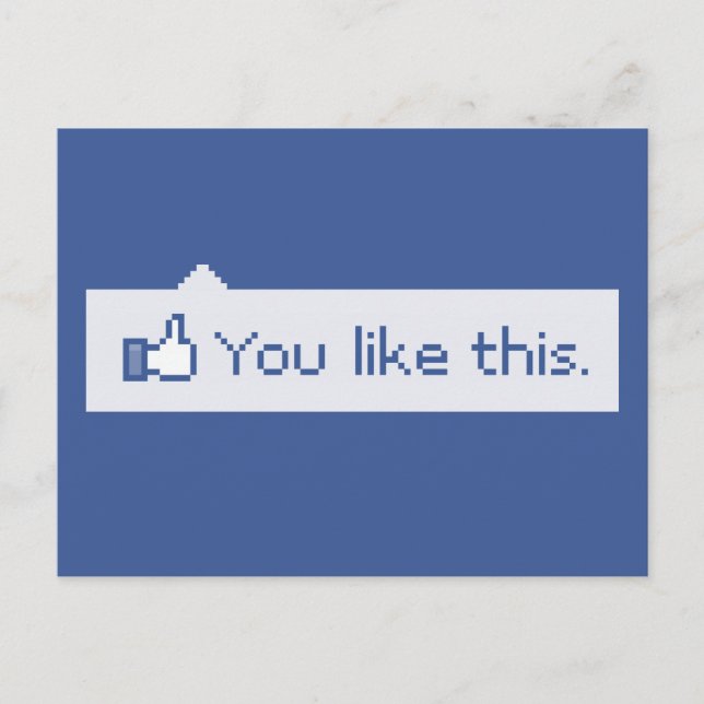 Du gillar den här konstiga Facebook Vykort (Framsida)