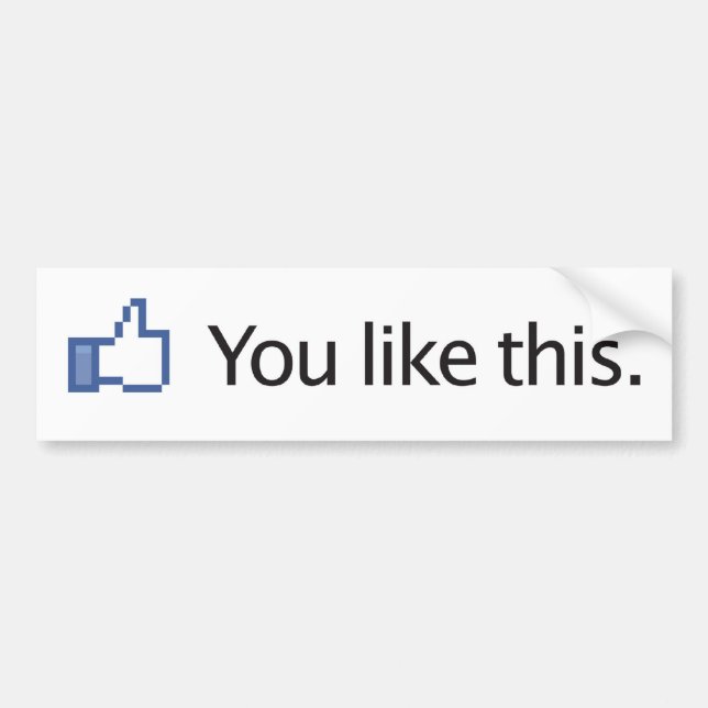 du gillar denna Facebook tum upp bildekal (Framsidan)