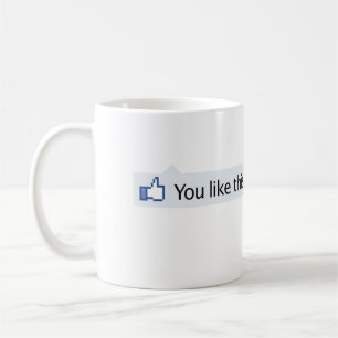 du gillar denna Facebook tum upp Kaffemugg