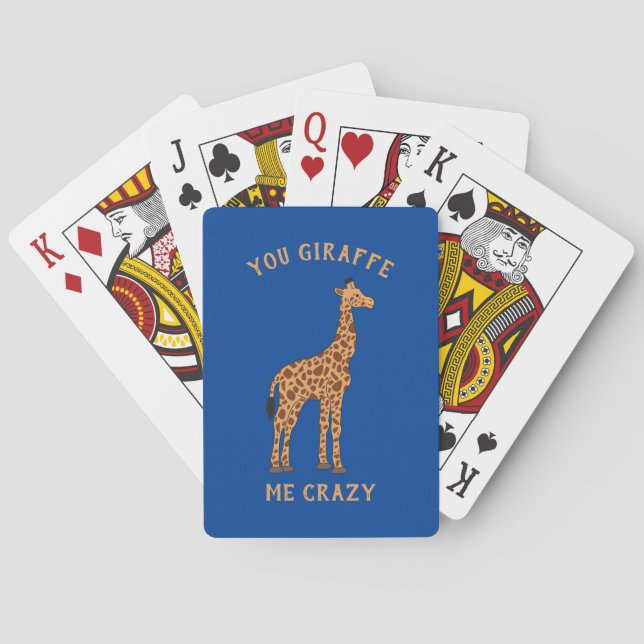 Du Giraffe Me Crazy Funny Zoo Safari Animal Pun Casinokort (Baksidan)