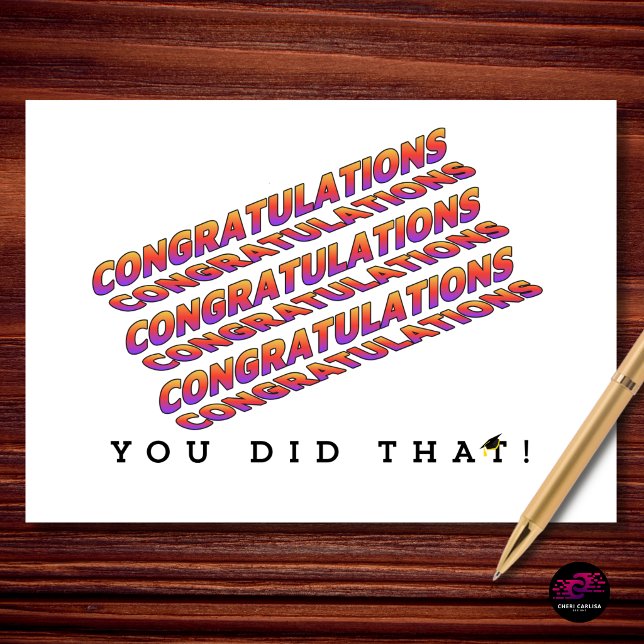Du Gjorde Den Utexaminerings Grattis Kort (YOU DID THAT. No question. 🎓)