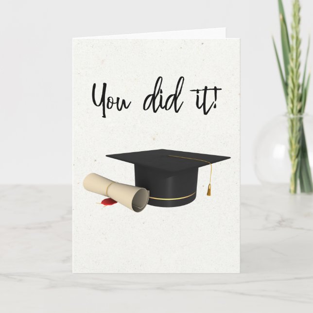 Du gjorde det Grattis Studentmössa Diploma Kort (Framsida)