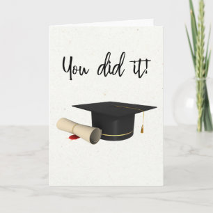 Du gjorde det Grattis Studentmössa Diploma Kort