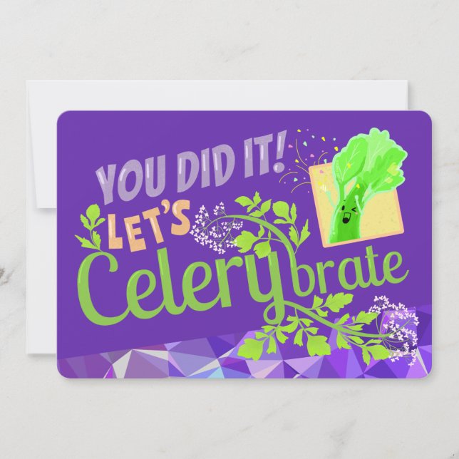 Du gjorde det! Låt oss Celerybrate - Punny Garden  Tack Kort (Framsida)