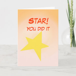 Du gjorde det, Star. Anpassning av grattis Card Kort