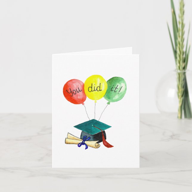 Du gjorde det, Studenten-kort med Baloons Helgkort (Framsida)