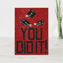 Du gjorde det svarta Studenten-kortet Glitter Kort