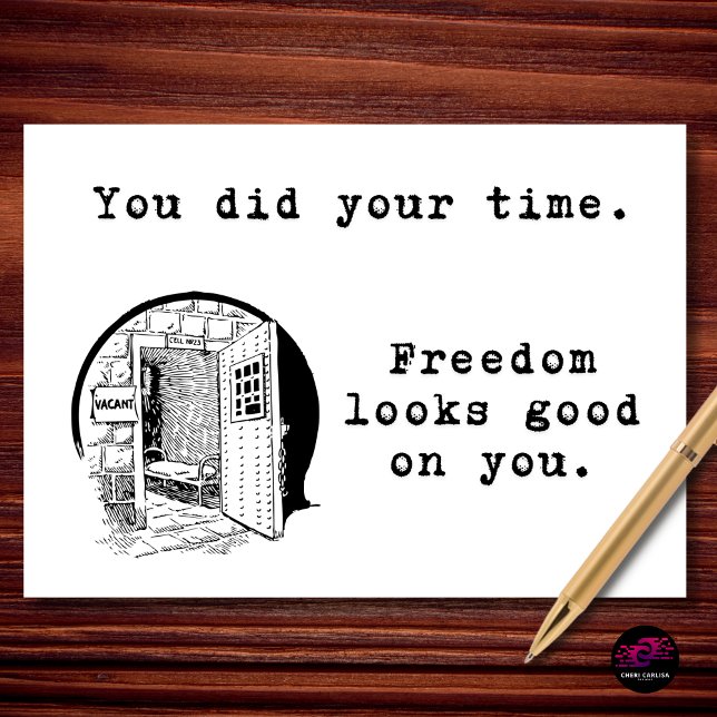 Du Gjorde Din Tid Pension Kort (Freedom granted. Office sentence complete.)