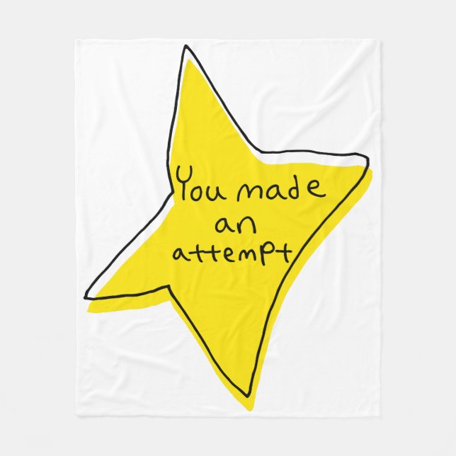 Du gjorde ett försök - Gult Star Fleecefilt (Framsidan)