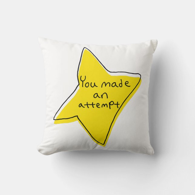 Du gjorde ett försök - Gult Star Kudde (Framsida)