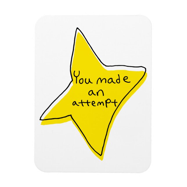 Du gjorde ett försök - Gult Star Magnet (Vertikal)